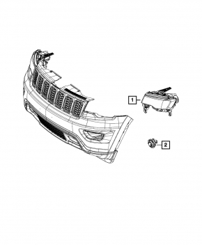 Headlight front left bare Jeep Grand Cherokee WK2 17-22 halogen, light, sand