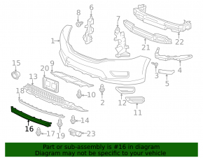 Lower front bumper molding for Honda Accord 2013-2015 pre-restored chrome
