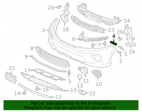 Front bumper mount right Honda Accord 13-15 2d