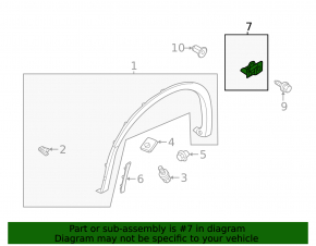 Mitsubishi Outlander 22-25 lower front left fender lining structure