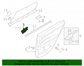 Door handle inner rear right Kia Optima 16-20 gray