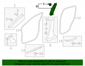Center pillar trim upper belt right Honda CRV 17-22 beige