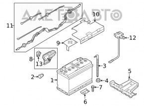 Positive terminal of battery Audi A5 F5 17- type 1