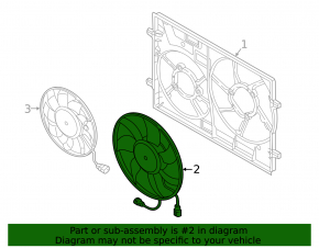 Cooling fan right Audi Q7 16- 2.0T, 3.0T 600W
