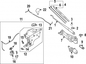 Hyundai Ioniq 5 22-24 Windscreen Wiper Linkage with Motor