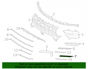 Left front bumper grille trim lower Porsche Cayenne 19-23 structure, Base