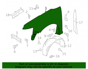 Front right wing Ford Flex 09-19
