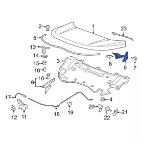 Hood hinge right Ford Edge 15- SIGNEDA