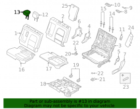 Ford Escape MK4 2020-22 rear center headrest, black leather