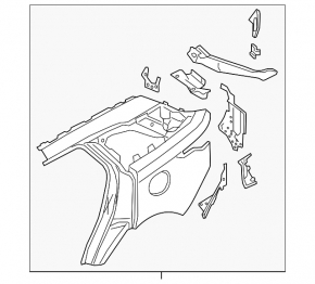 Quarter wing rear right Land Rover Range Rover Velar 18-23