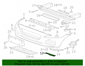 Mudguard front bumper left Jaguar F-Pace X761 17-20