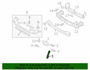 Front bumper mount left Mazda CX-9 16-