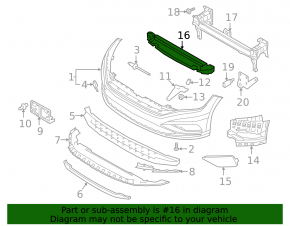 VW Jetta Front Bumper Absorber 19-21