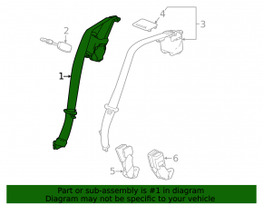 Seat belt rear right Chevrolet Malibu 16-19 gray