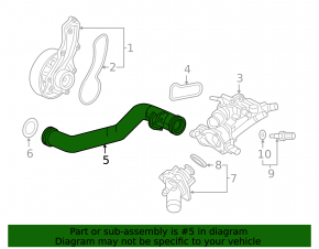Cooling pipe lower Honda Civic X FC 17-21 2.0 second part, metal