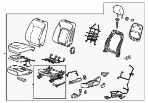 Driver's seat Chevrolet Malibu 13-15 without airbag, leather black
