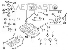 Fuel filler neck Hyundai Sonata 16-19 hybrid