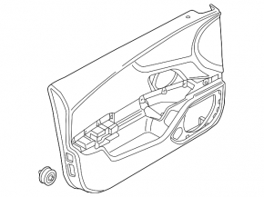Door trim card front left Audi A6 C7 12-18 black, insert brown leather, scratches, bump, broken fastener