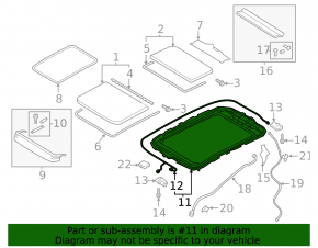 Audi Q8 19-22 panoramic window mechanism