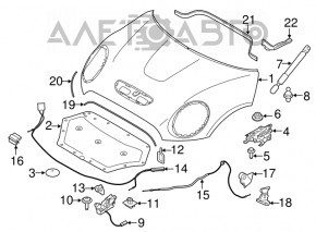 Mini Cooper 14-24 interior hood release handle