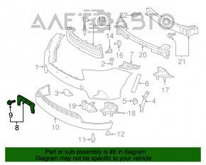 Toyota Highlander 14-16 Front Bumper Number Plate