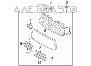 Radiator grille grill Toyota Highlander 08-10 3.5