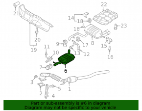 Exhaust system resonator Audi Q3 8U 15-18 AWD