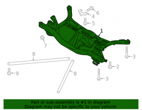 Subframe rear Audi A3 8V 15-19 FWD