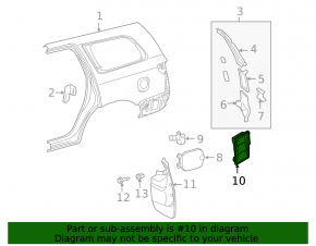 Left air vent shield for Toyota Sequoia 2008-2016