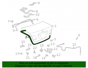 Lexus ES300 ES330 trunk lid seal