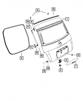 Left tailgate shock absorber Fiat 500 12-19