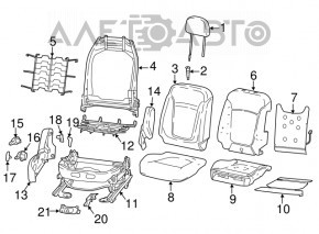 Passenger seat Jeep Compass 17-20 shot, mechanical, leather black