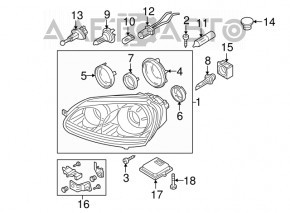 Headlight bulb cover VW Tiguan 18-21 small, rubber
