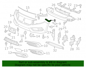 Front bumper mount right Honda Civic X FC 16-21