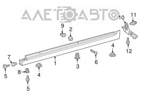 Right threshold Toyota Camry v70 18-18 SE\XSE