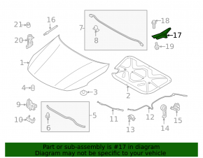 Hood hinge left Kia Optima 11-16