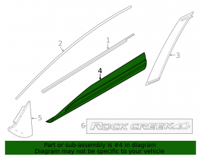 Lower front left door trim panel for Nissan Rogue 2021-26 JP built with chrome