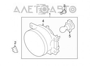 Right fog light Subaru Forester 19-23 SK halogen, polished