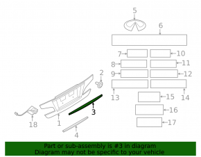 Upper trunk lid molding Infiniti M Q70 11-14