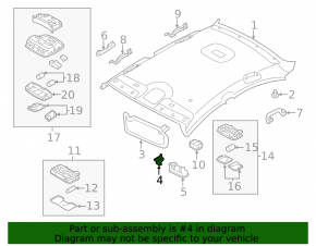 Driver's visor mounting hook Hyundai Sonata 11-15 gray