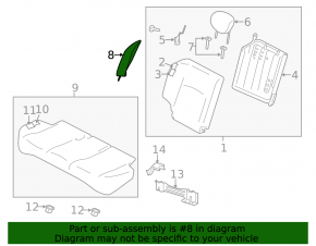 Rear seat, 2nd row, Nissan Versa 12-19 USA, gray cloth, for cleaning