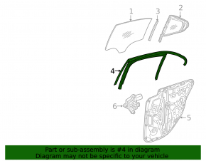 Rear left door glass seal Mercedes C-class W205 15-21