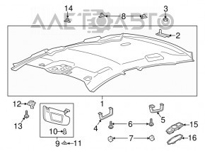 Ford Fusion mk5 13-14 beige headliner without sunroof