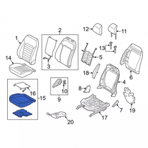 Passenger presence sensor for Ford Fusion mk5 13-no airbag