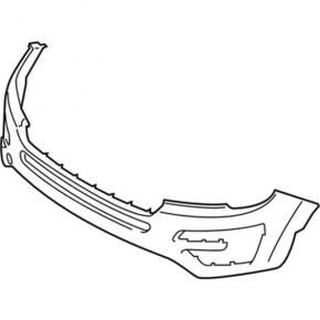 Front bumper upper part Ford Explorer 16-17 rest black, scratches, cracked, for parking sensors