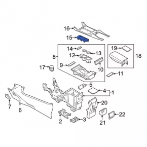 Black shifter cover for the Ford Escape MK3 17-19