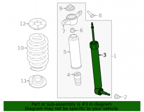 Rear right shock absorber for Ford Explorer 20-23 2.3T AWD with support