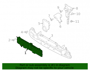 Lower radiator deflector blinds for Land Rover Range Rover Velar 18-20 2.0, 3.0, 5.0