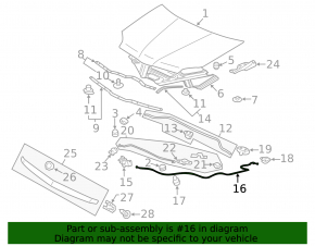 Hood release cable Mitsubishi Galant 04-12