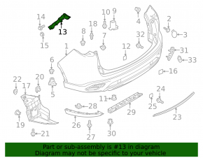 Right rear bumper mount Mazda CX-9 16 - broken mount
